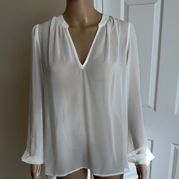 Banana Republic Tops - Banana Republic Sheer Cream Blouse Size Medium